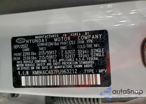 2023 Hyundai Kona Sel z USA, uszkodzony, nr VIN KM8K6CAB7PU963212